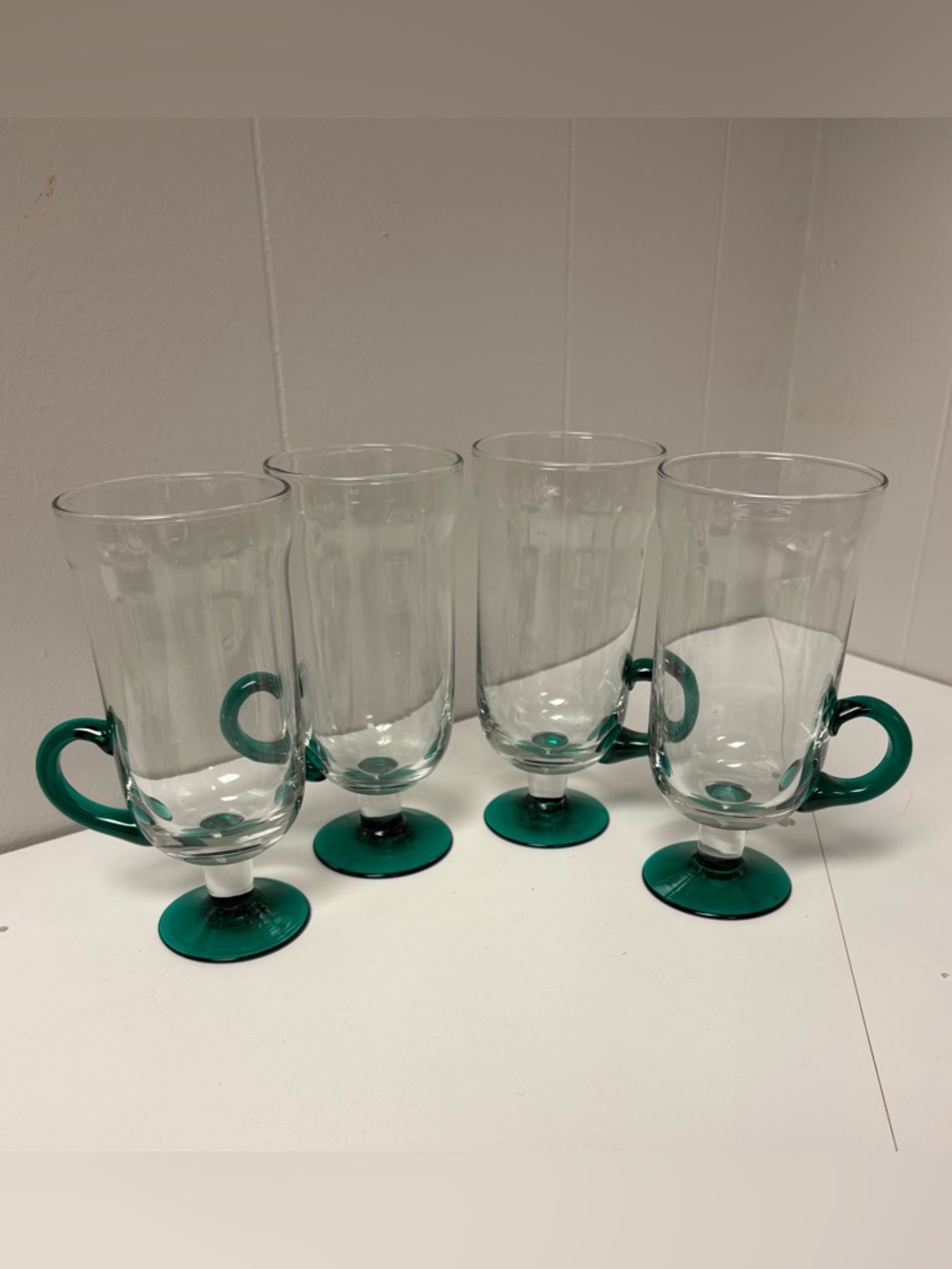 Set of 4 Vintage Pier 1 Handblown Irish Coffee Mugs 7” Tall
